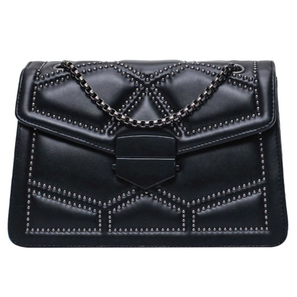 Bags Studded Black Leather Mini Purse Crossbody Bag Poshmark